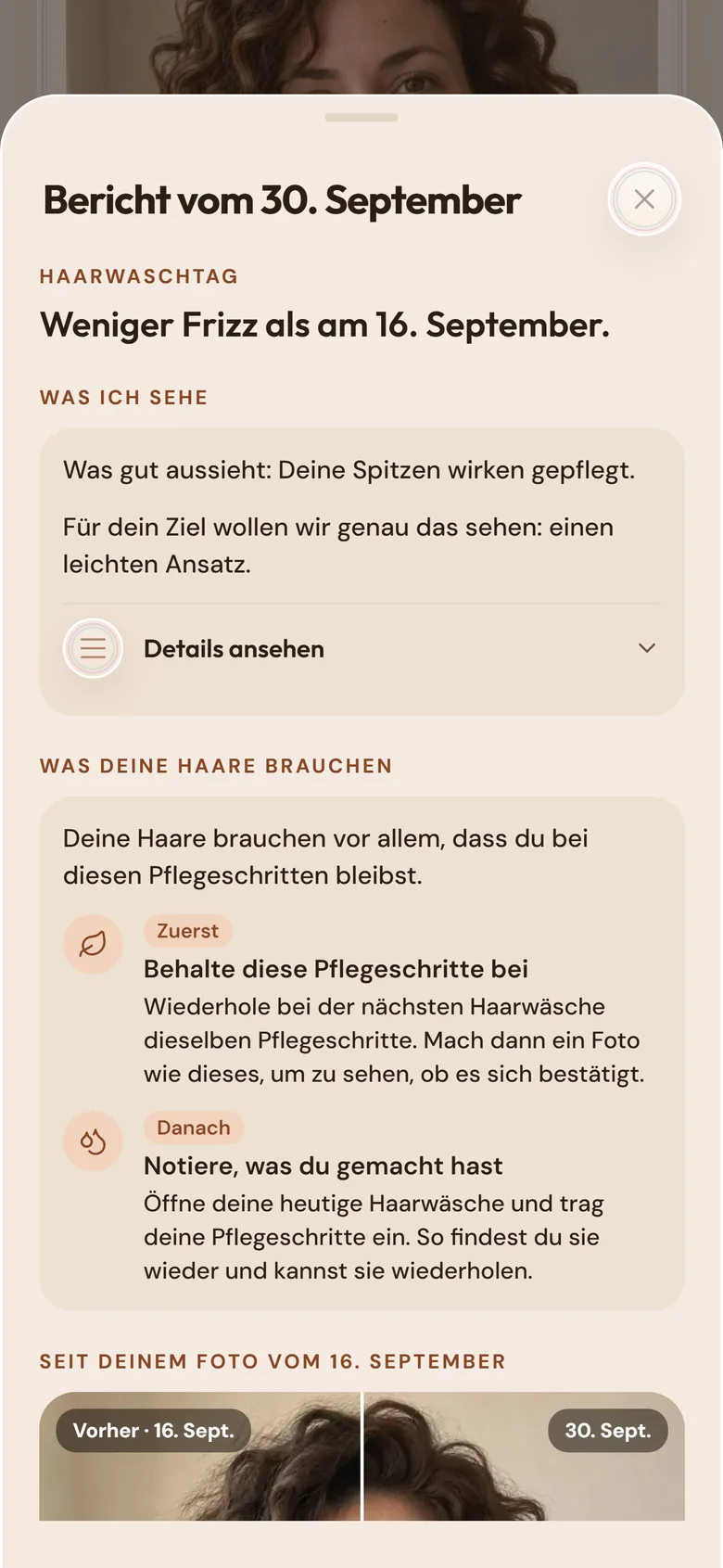 Ein Fotobericht: Was ich sehe, was dein Haar brauchen könnte und welche Pflegeschritte du beibehalten kannst.