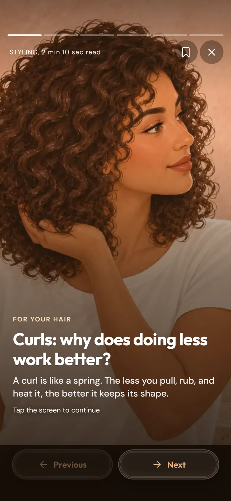 A story-style Learn guide about curls and why doing less can work better.