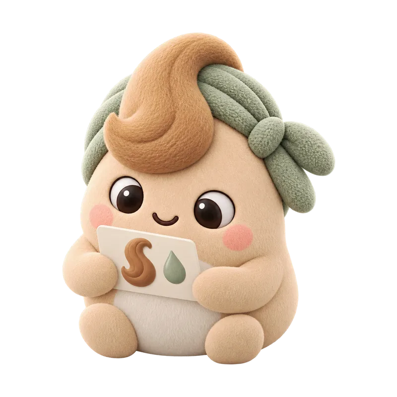 La mascotte ZYEA, assise, lit une petite fiche illustrée.